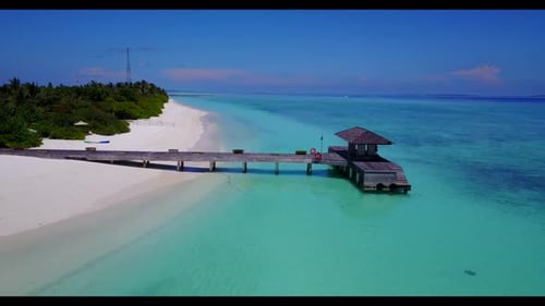 Aerial abstract of beautiful bay beach break by blue water with white sand background of a picnic ne