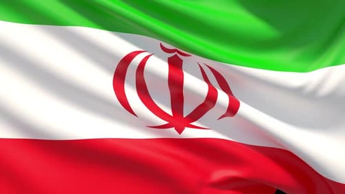 Realistic Iran Flag Waving Seamless Loop