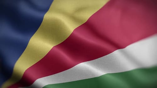 Seychelles Flag Waving Seamless Loop Animation