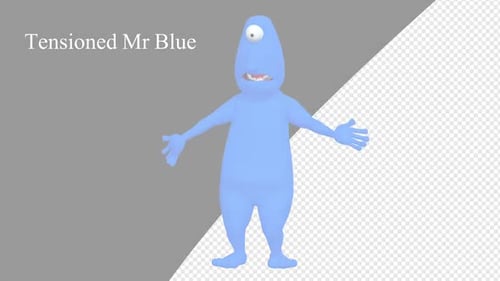 Animated Blue Cyclops Character Emotes Pack