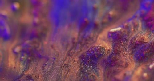 Mesmerizing Abstract Fluid Art in Purple, Blue, Gold