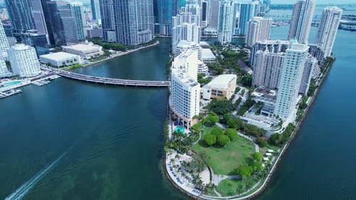 Downtown Miami Florida United States. Tourism landmark of city.