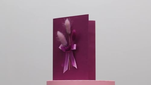 Rotating Birthday Card with Ribbon and Sprigs