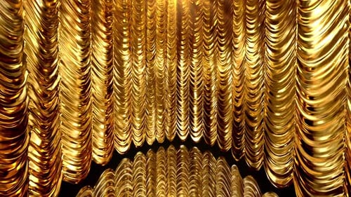 Elegant Golden Stage Curtains Seamless Loop Background