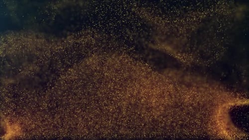 Abstract Golden Particle Flow Motion Background
