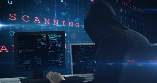 Hacker benutzt Computer