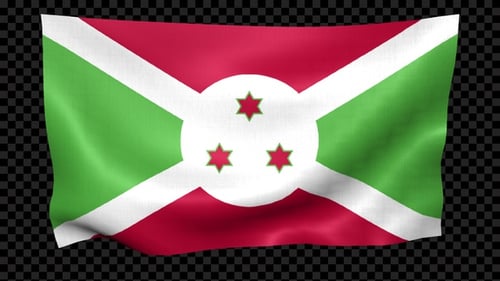 Realistic Waving National Flag of Burundi Animation