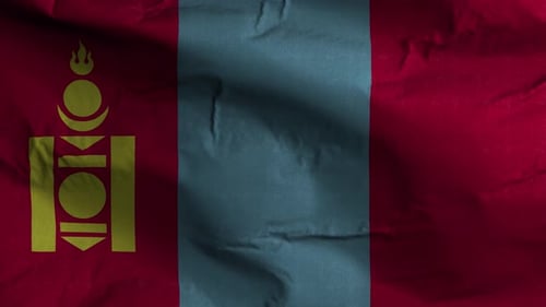 Realistic Mongolia National Flag Waving Background Animation