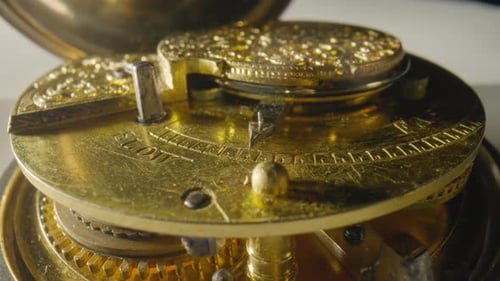 Clockwork Mechanism with Rotating Spring Gears Gearing and Toothed Wheels