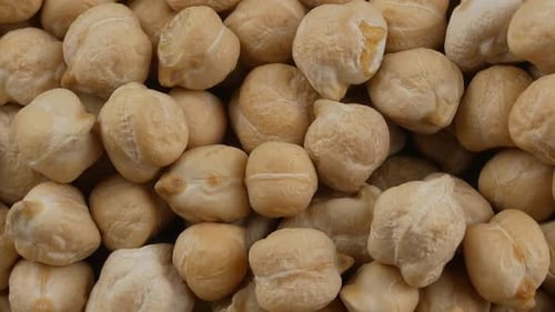 Dried Chickpeas close up, food background