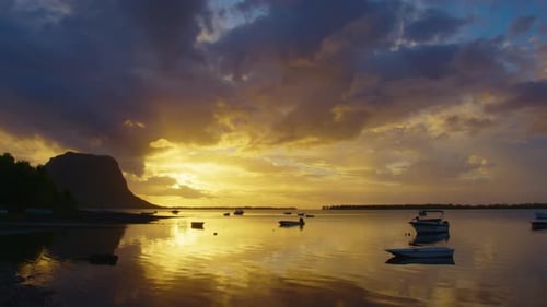 Warm Glow of the Sundown Video Footage Along the Ocean