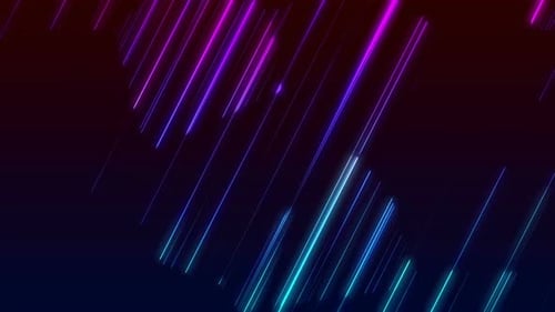 Abstract Neon Glowing Light Trails Background Loop