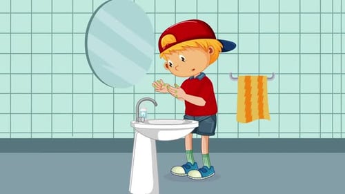 Boy Sees The Viruses In His Hands