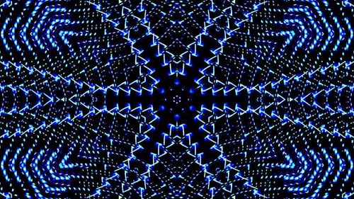 Abstract Glowing Digital Lines Geometric Kaleidoscope Background