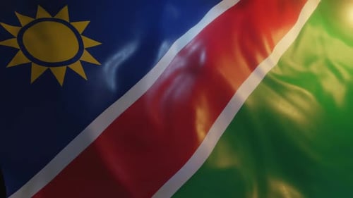 Waving Flag of Namibia with Realistic Fabric Motion