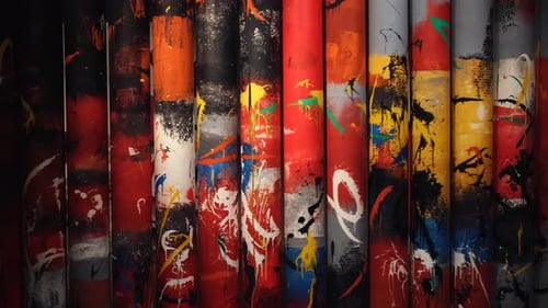 Gritty Abstract Design with Various Paint Colors