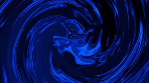 Liquide animé numérique brillant tourbillon bleu profond coulant. Fond de mouvement de vague liquide. Un 222