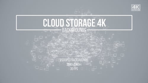 Abstract Digital Cloud Data Network Looping Background