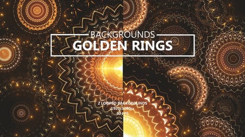 Golden Glowing Mandala Particle Background