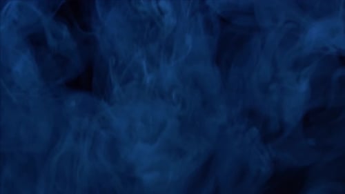 Abstract Blue Smoke on Black Background