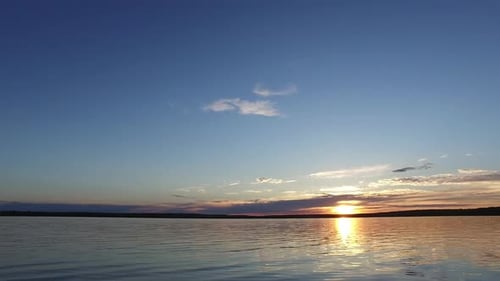 Sunset over a lake