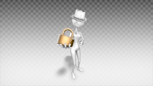 3D-Cartoon-Frau - Show Lock