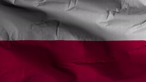 Waving Polish National Flag Realistic Animation