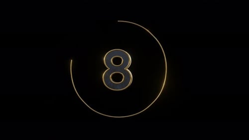 countdown metal gold text effect from 10 to 0 3d illustration rendering . 4k resolution video .black