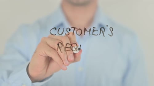 Writing Customer's Request on Glass Pane