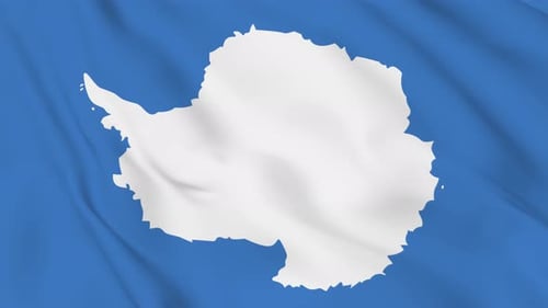 Waving Flag of Antarctica Realistic Animation