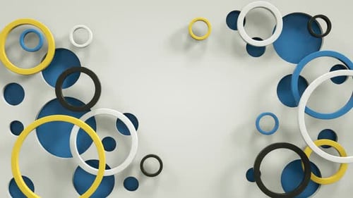 Animated Geometric Circles Rings Reveal Background