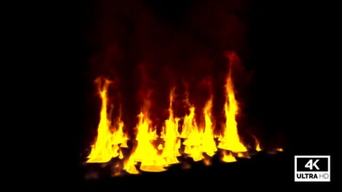 Animated Realistic Fire Line Overlay Effect
