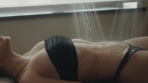 Sexy Woman Getting Aqua Massage in Spa. Beautiful Girl Relaxing Wellness Resort Sexy Woman Getting Aqua Massage in Spa. Beautiful Girl Relaxing Wellness Resort