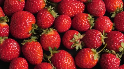 Ripe Strawberries Filling the Frame with Close Up View