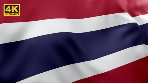 Realistic Waving Flag of Thailand Animated Background