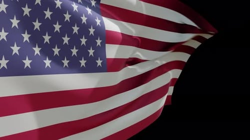 Realistic Waving American Flag Animation