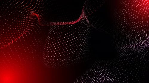 Abstract Red Digital Wave Technology Background