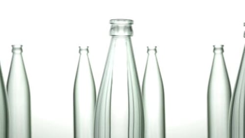 Glass Bottles Seamless Scroll Loop with Alpha Channel
