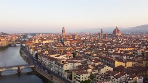 Aerial View of Florence at Sunrise