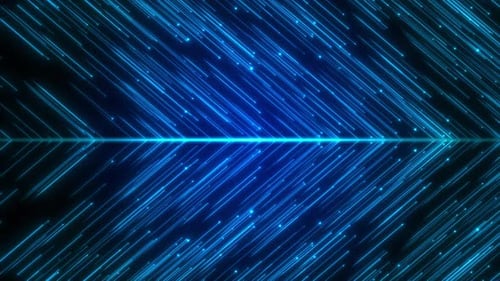 Concepto de tecnología gráfica en movimiento de geometría visual abstracta de líneas azules digitales