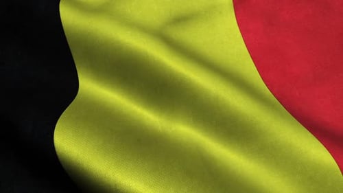 Realistic Waving Flag of Belgium Seamless Loop