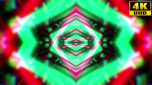 Abstract Glitch Kaleidoscope Geometric Tunnel Loop