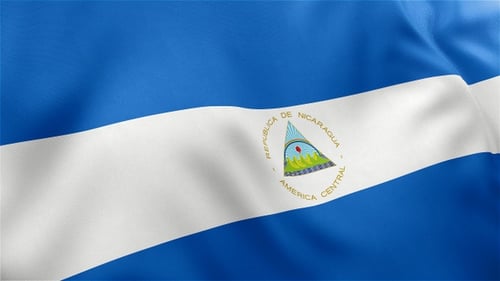 Nicaragua National Flag Realistic Waving Loop