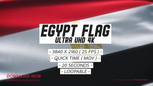 Realistic Fabric Waving Flag of Egypt