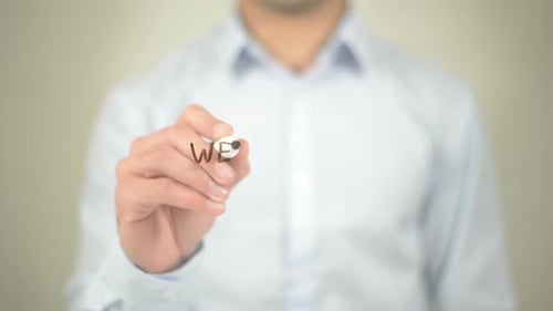 Writing 'We Help You Succeed' on Screen