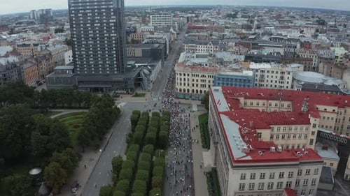 People Running the Rimi Marathon 2021 in Riga Latvia