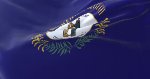 Realistic Waving Kentucky State Flag Animation