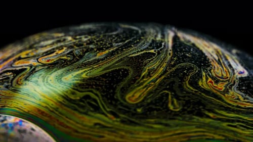 Macro Shot of Abstract Soap Bubble