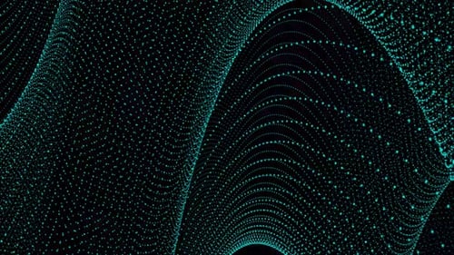 cyan color particle wave background animation. Vd 1098