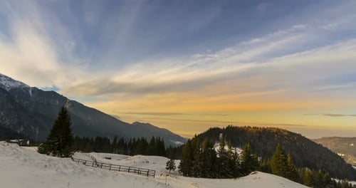 Sunset Over The Mountains Landscape